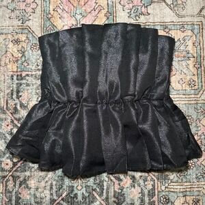DO+BE Black Strapless Peplum Top (S)